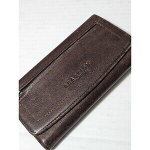 Kenneth Cole Reaction Womens Brown Solid Clutch Wallet Zipper Credit Card Slots